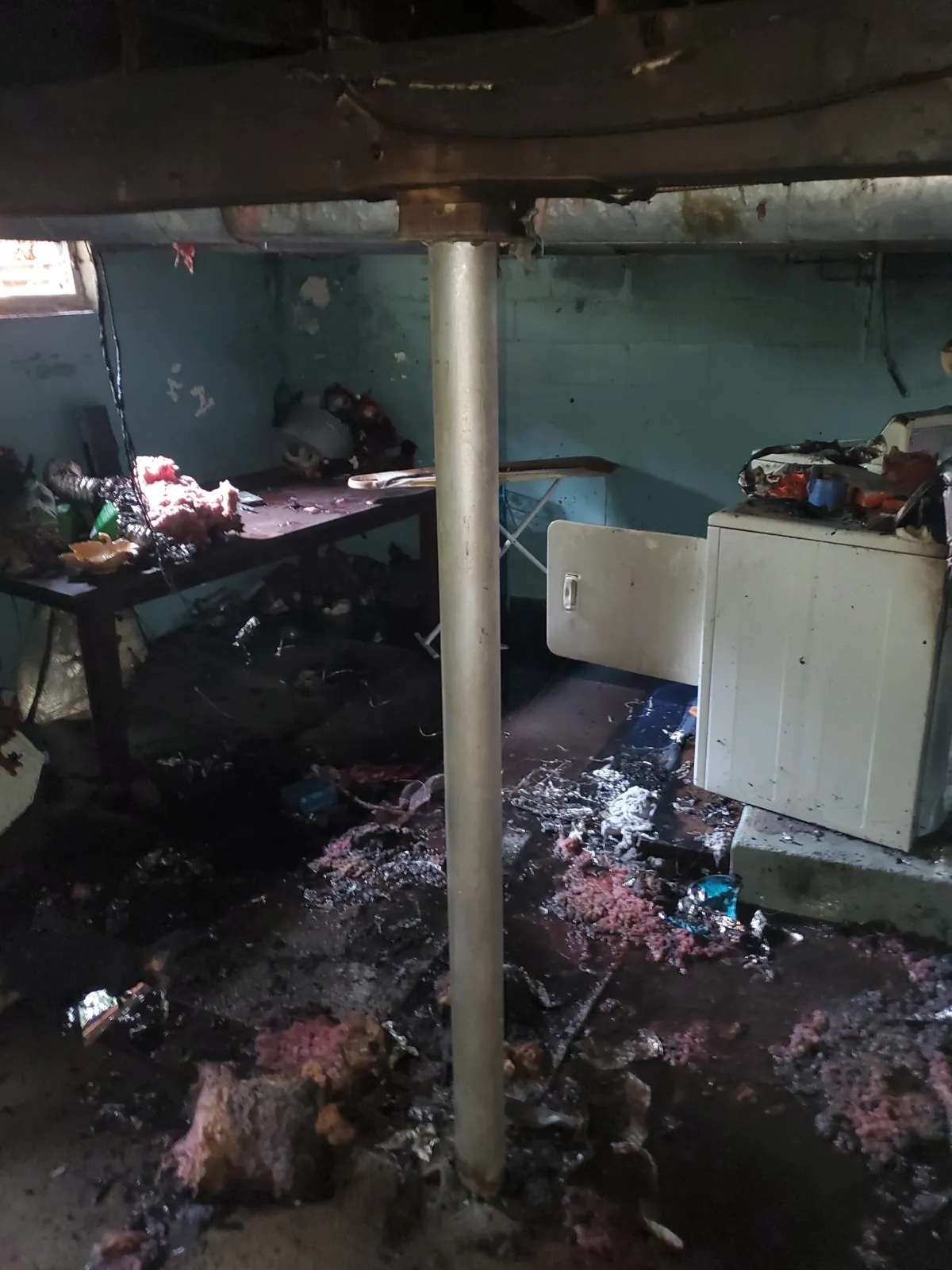Basement cleanup after water intrusion.