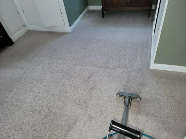 Carpet cleaning equipment in a residential room