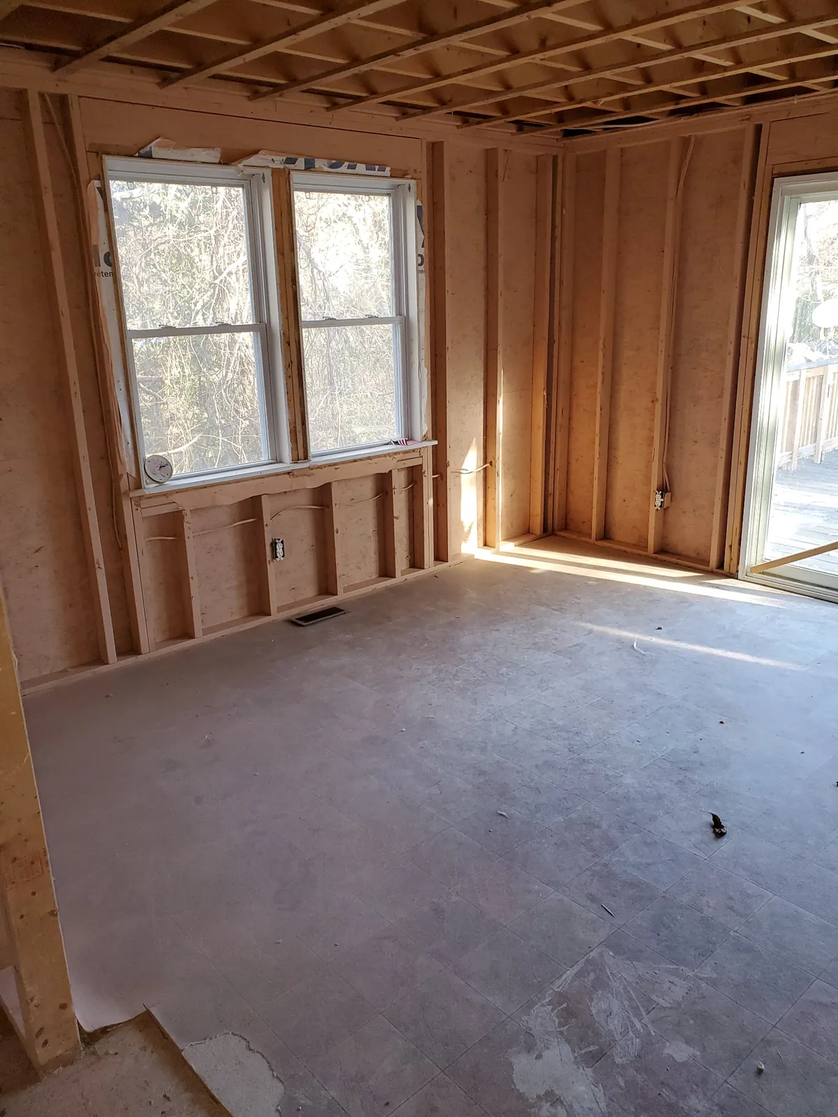 Interior reconstruction after selective demolition.