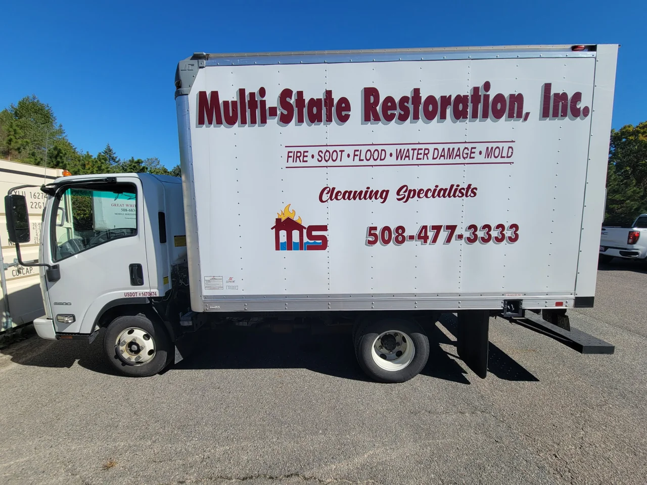 Multi-State Restoration box truck serving Cape Cod and the South Shore